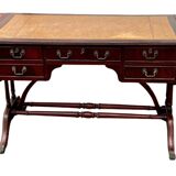 English mahogany double-sided desk with extension.