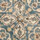 Vintage Peach Oriental Rug, Faded Petrol Blue Border, Soft Handmade Carpet