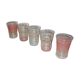 5 coloured glasses and gold edges