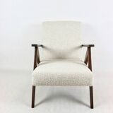 Vintage Ivory white Boucle Model B-310 Armchair, 1970s