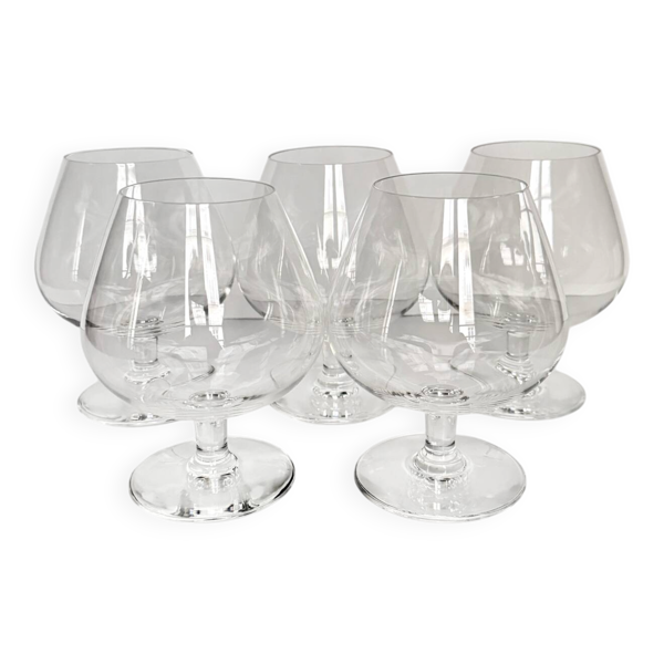 5 verres à cognac en cristal Saint-Louis