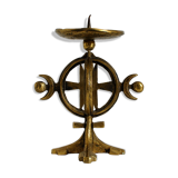 Norwegian Brass Chandelier Arts & Crafts 1960