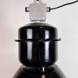 Large Black Industrial Factory Pendant Lamp from Elektrosvit, 1960s