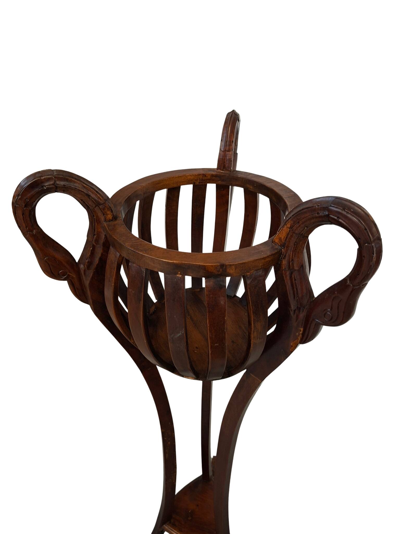 Elegante Porta Vaso Vintage in Ciliegio