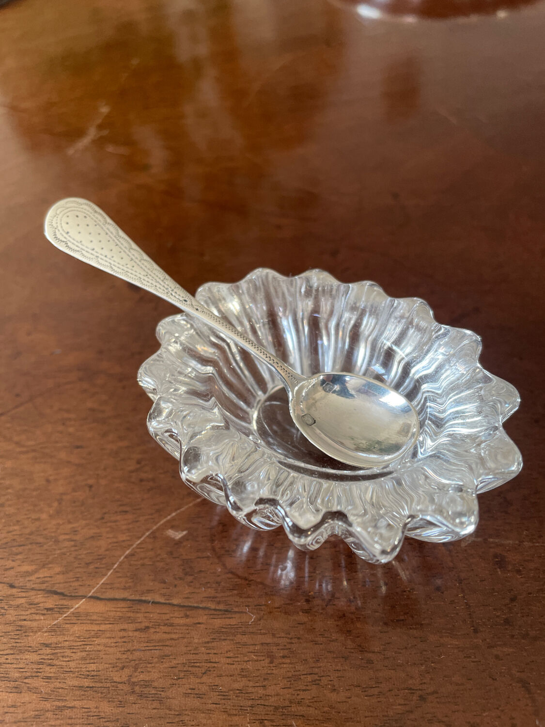 Small salt spoon Solid silver