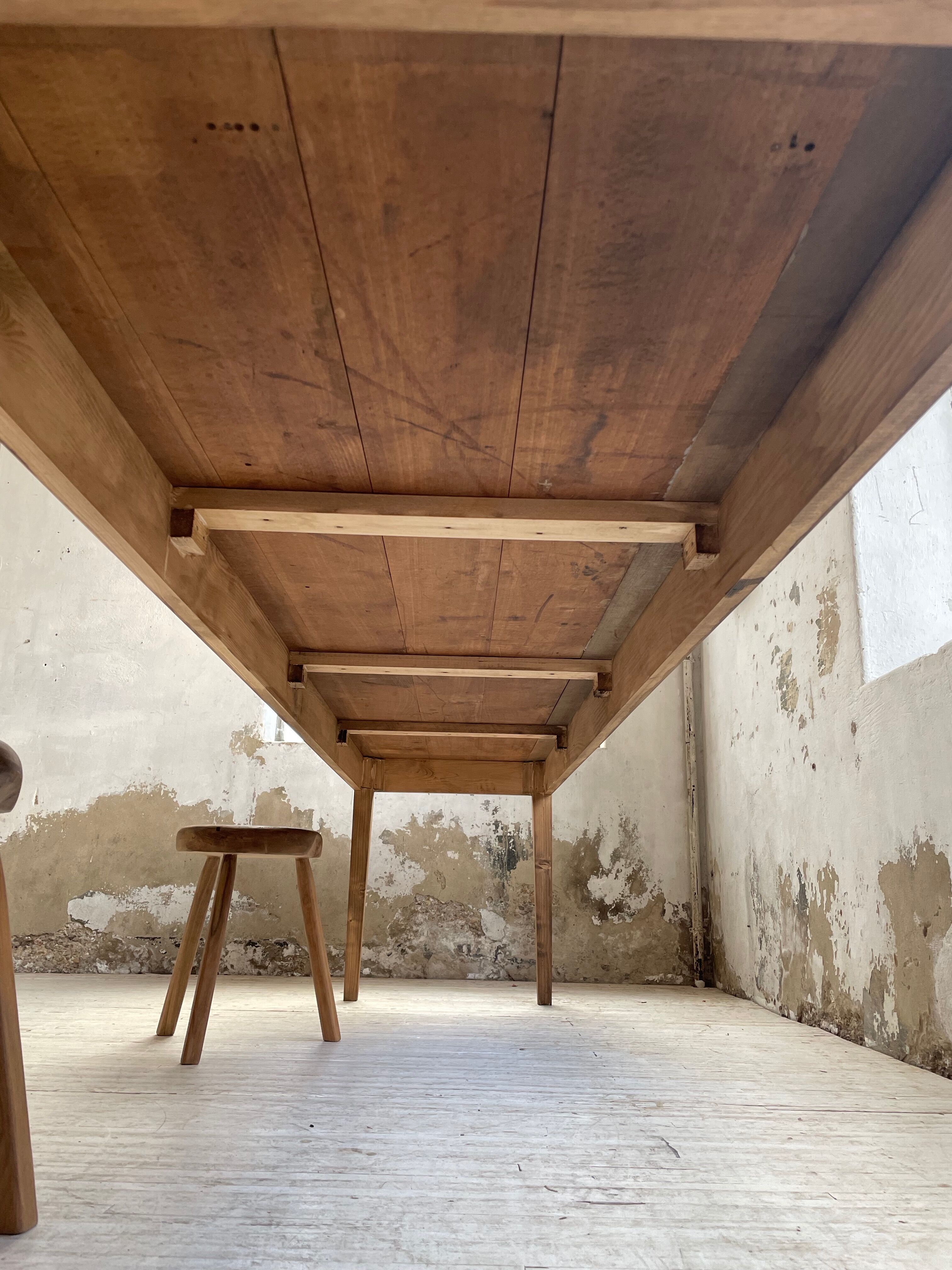 XL farmhouse table in beech and pine 3m