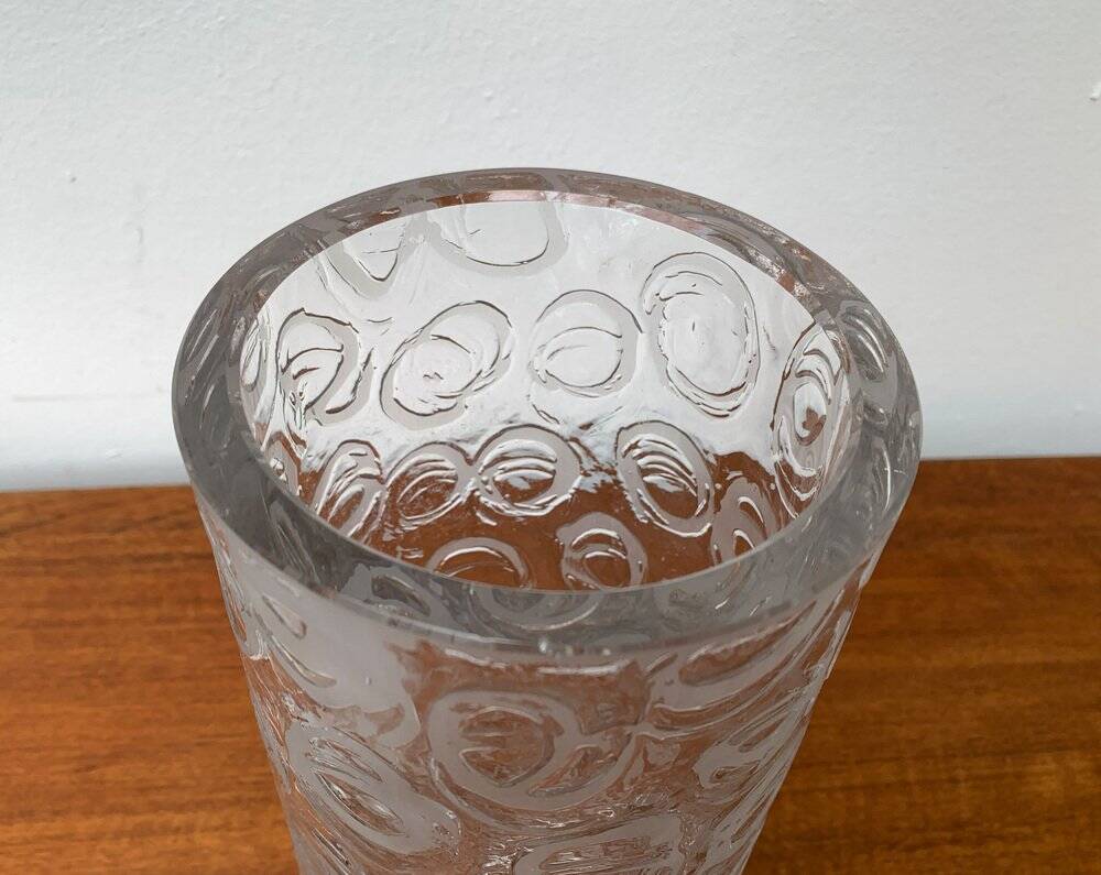 Large vase in raw glass, 1970s brutalism.