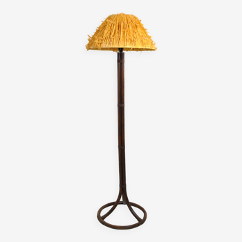 Rattan floor lamp 1970