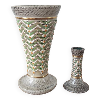 Jacques Breugnot vase and candle holder