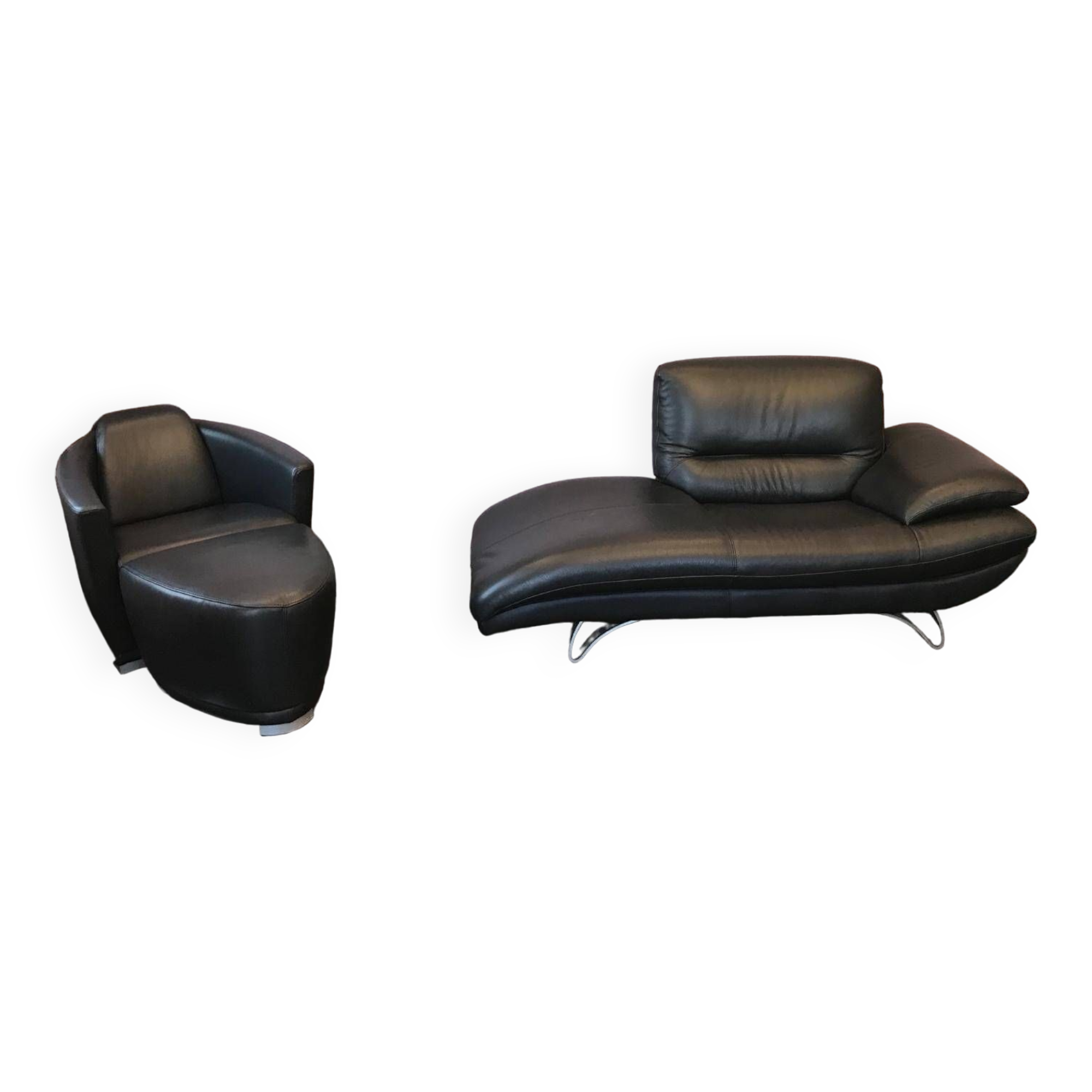 Méridienne, fauteuil et repose pieds Calia Italia salon