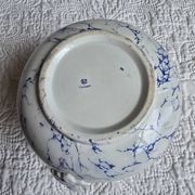 Pot à lait en porcelaine de Limoges décor bleu marbré