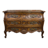 Louis XV style curved walnut chest of drawers