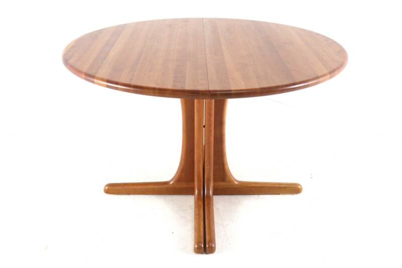 Table à manger ronde extensible 2x 'Hune' - teck massif - design danois