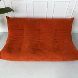 Ligne Roset Togo Orange Alcantara 3-seater designer sofa