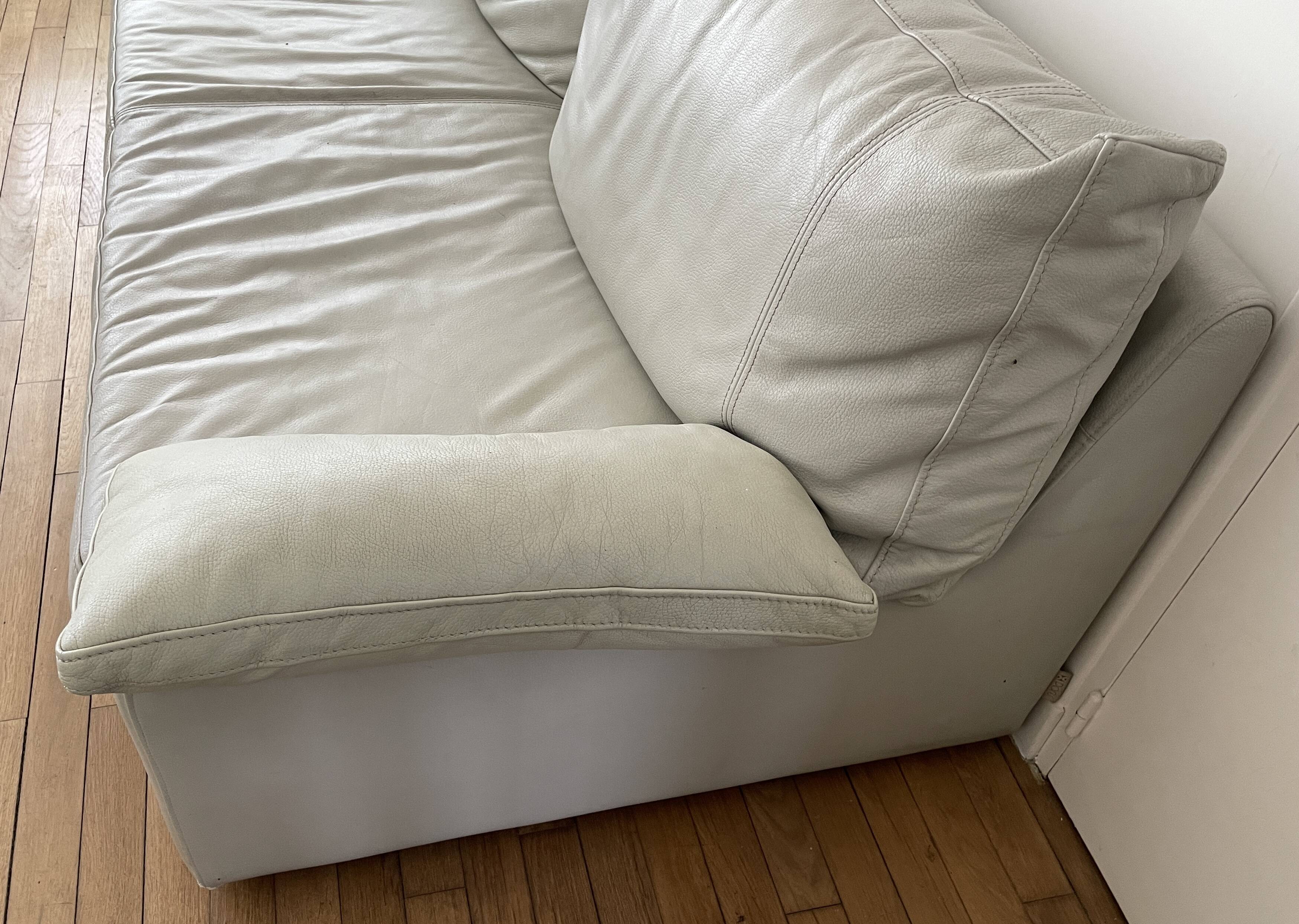 Full living room white leather STEINER Paris 1 sofa