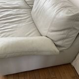 Full living room white leather STEINER Paris 1 sofa