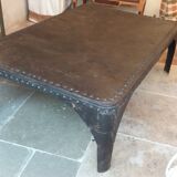 Riveted iron coffee table.
