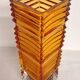 Jarrón de cristal con base de plata. Italia, 1970s