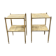 Pair of vintage marble and brass end tables 1970s