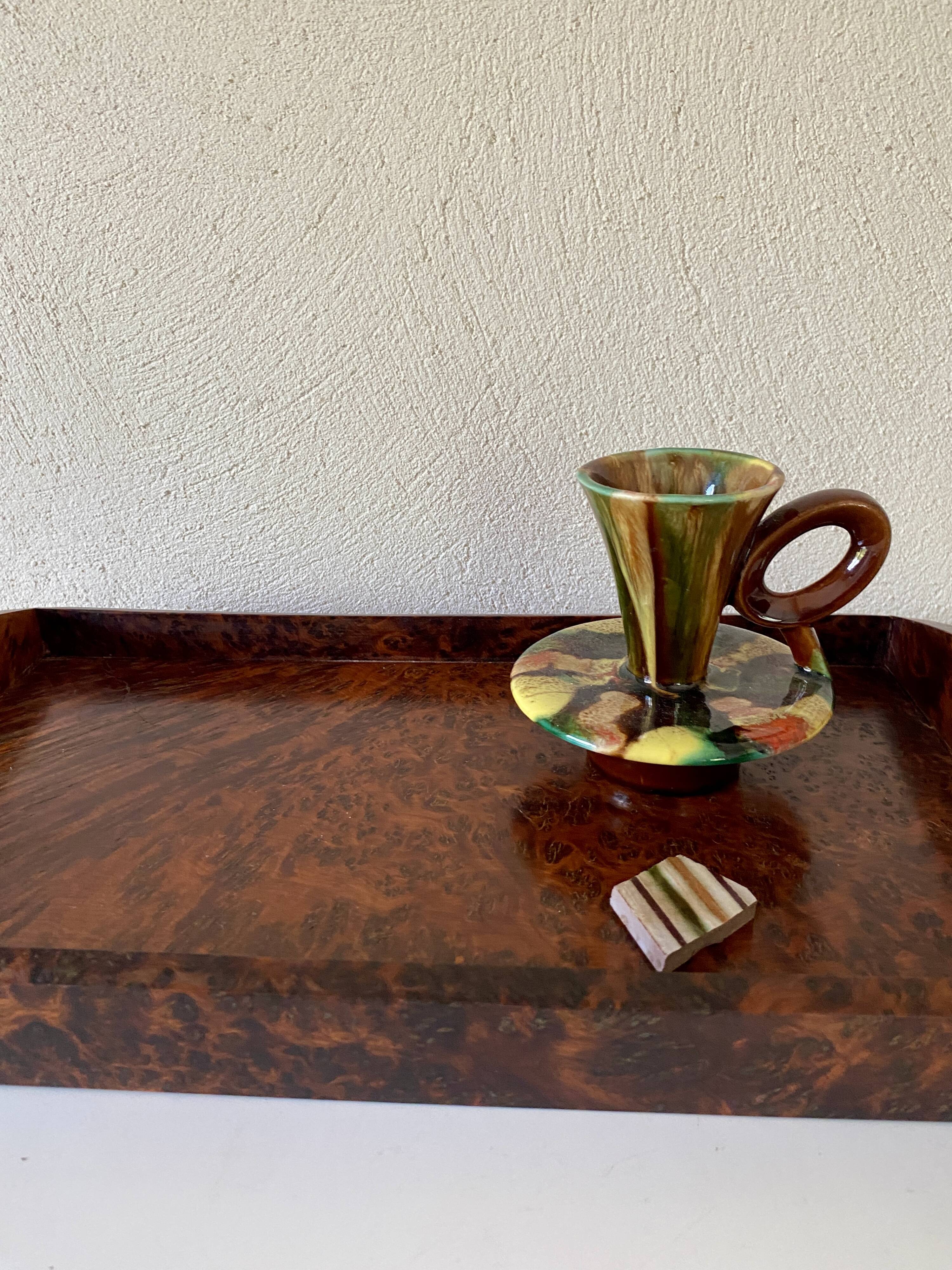 70s ceramic candle holder