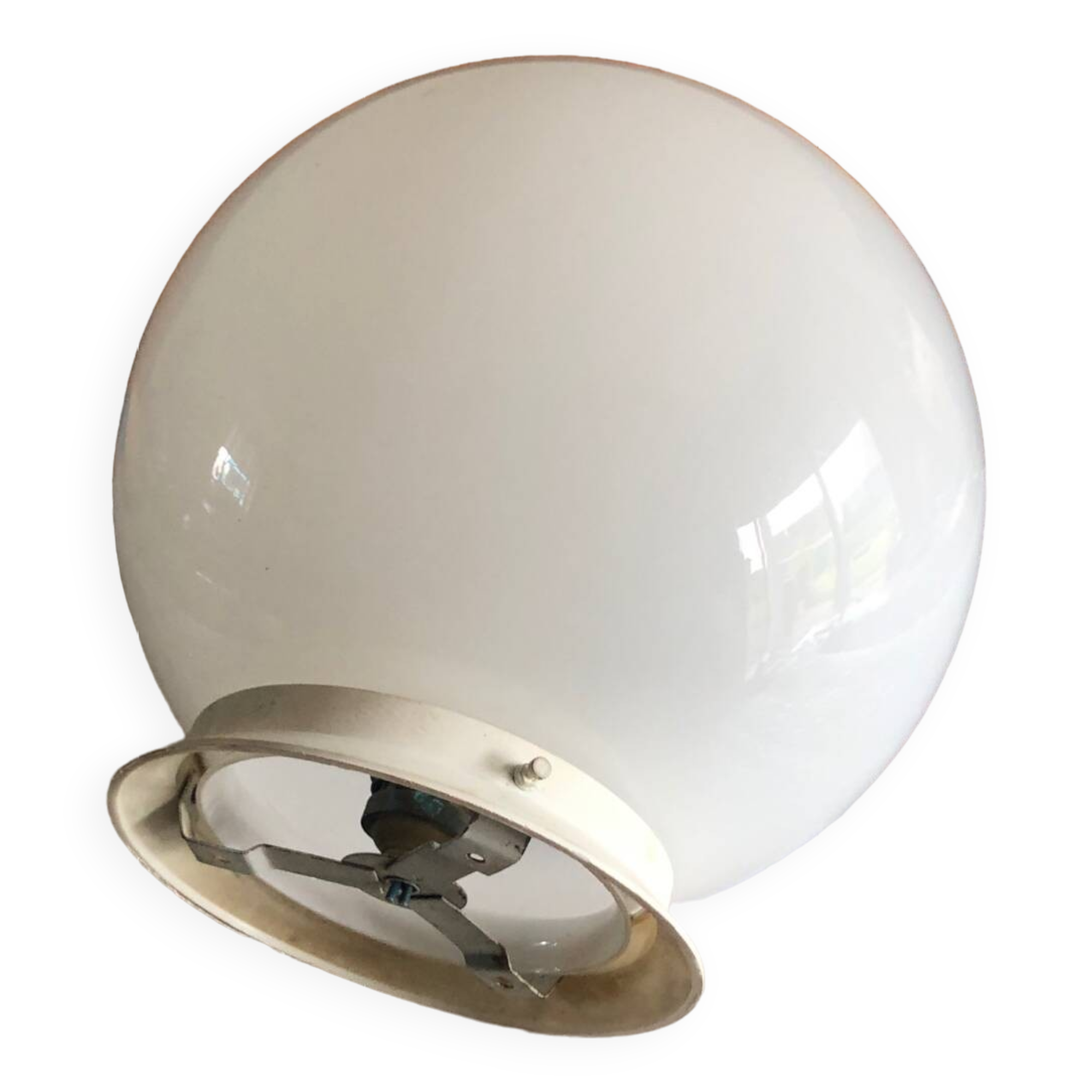 Opaline ball ceiling light.
