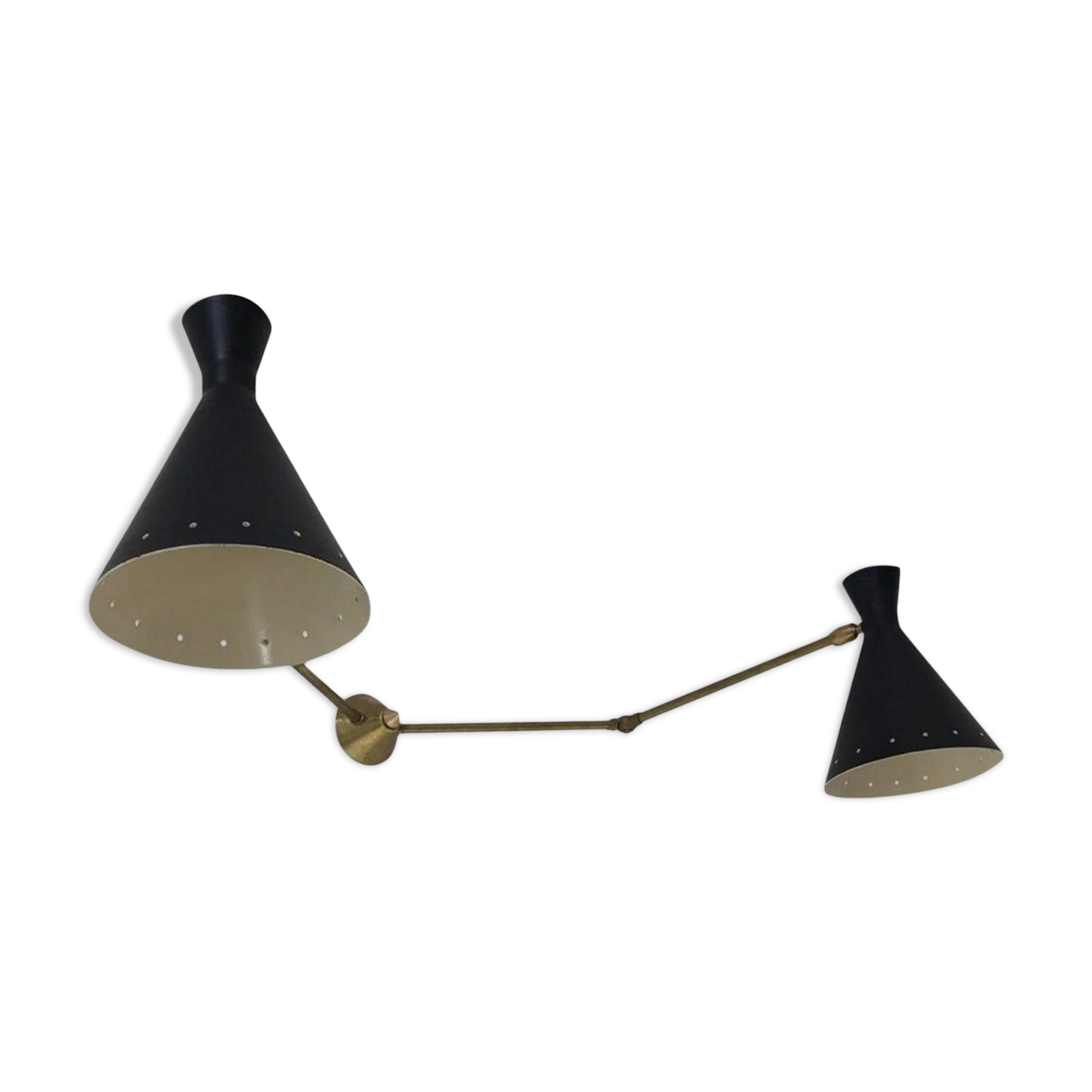Murable applied Italian double  Lampshade black painted metal