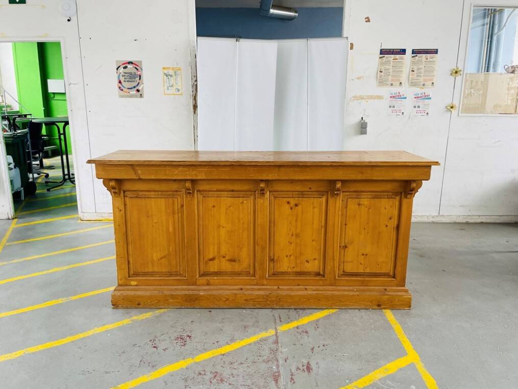 Old pitch pine counter