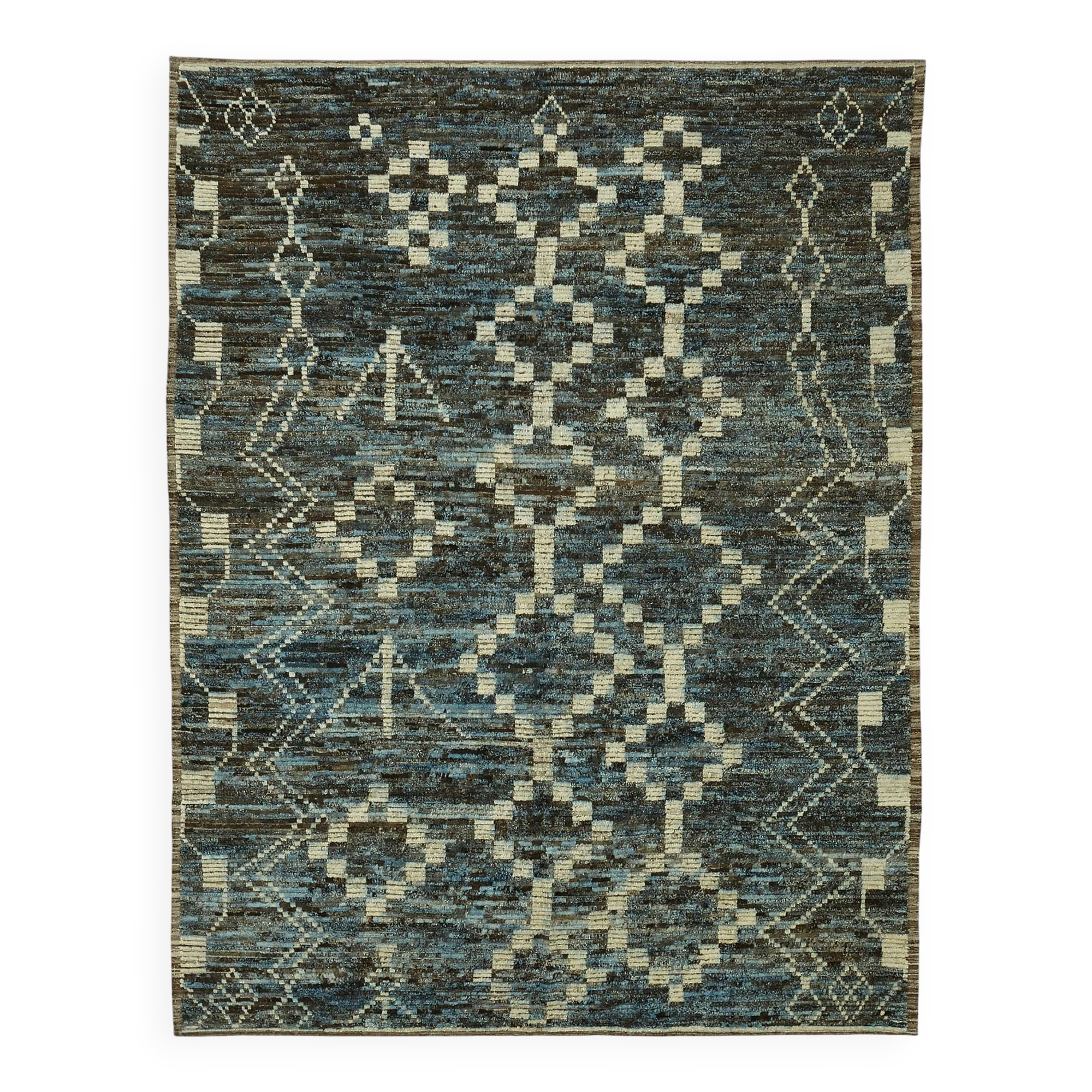 Hand-Knotted Tribal Unique 283 cm x 344 cm Brown Wool Carpet