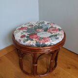Wicker pouf with cushion