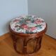 Wicker pouf with cushion