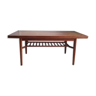 Table basse scandinave en teck circa 1960 - par F. Ohlsson (modèle Sesam, marque Tingström )