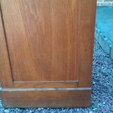 Storage cabinet locker with old wooden curtain