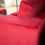 Completely renovated red velvet sofa