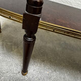 Louis XVI demi-moon console in wood and brass.