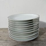 10 assiettes à dessert en porcelaine de Limoges blanches