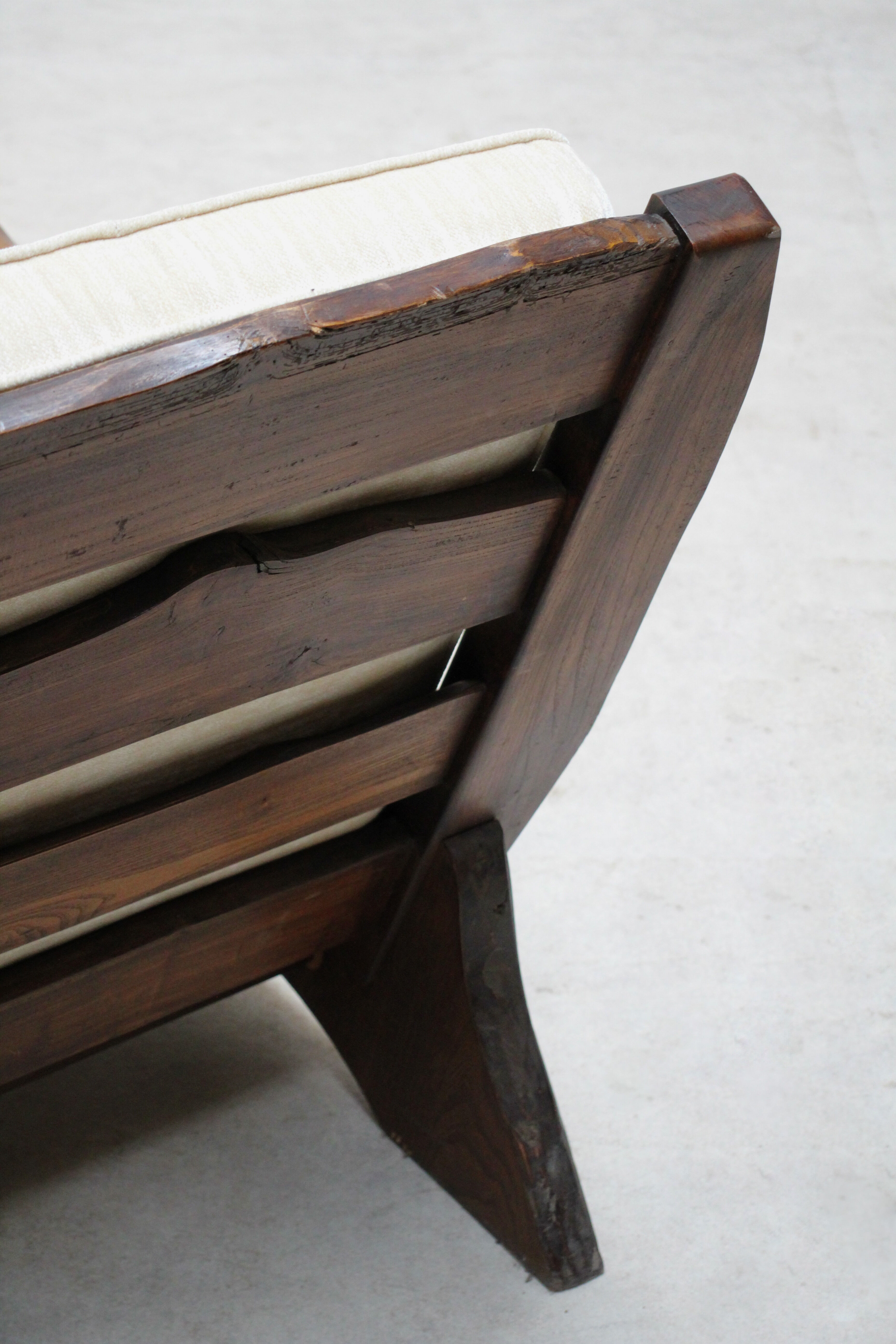 Brutalist elm armchair 1960