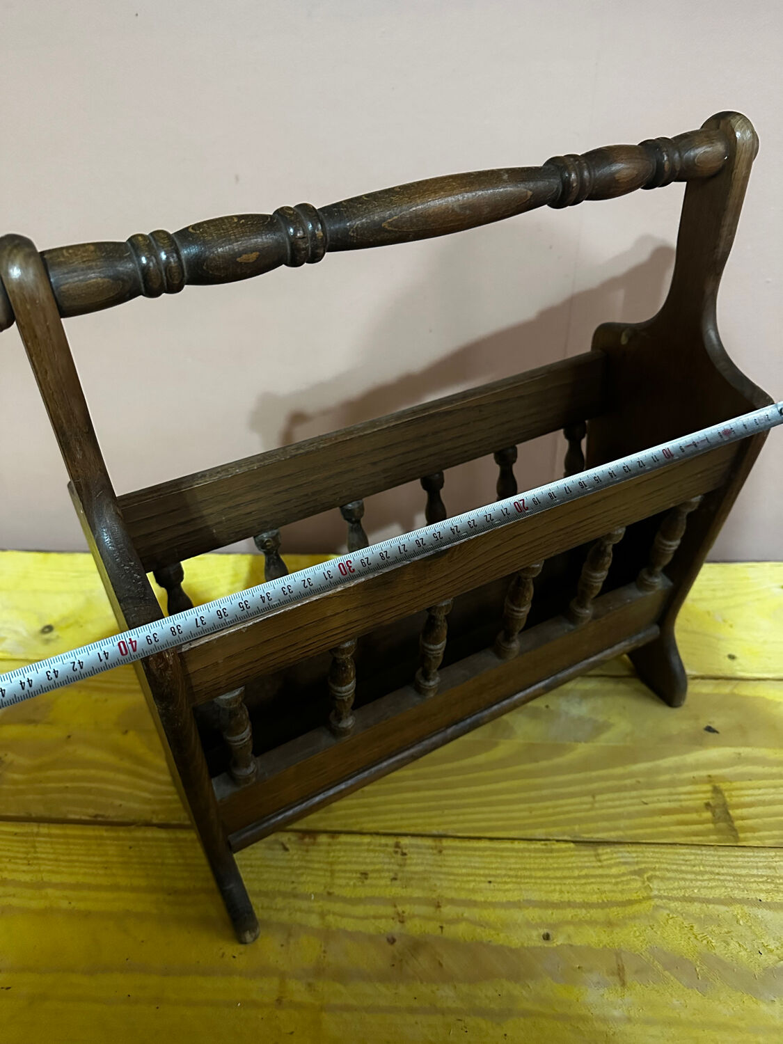 Vintage wooden magazine rack, Denmark
