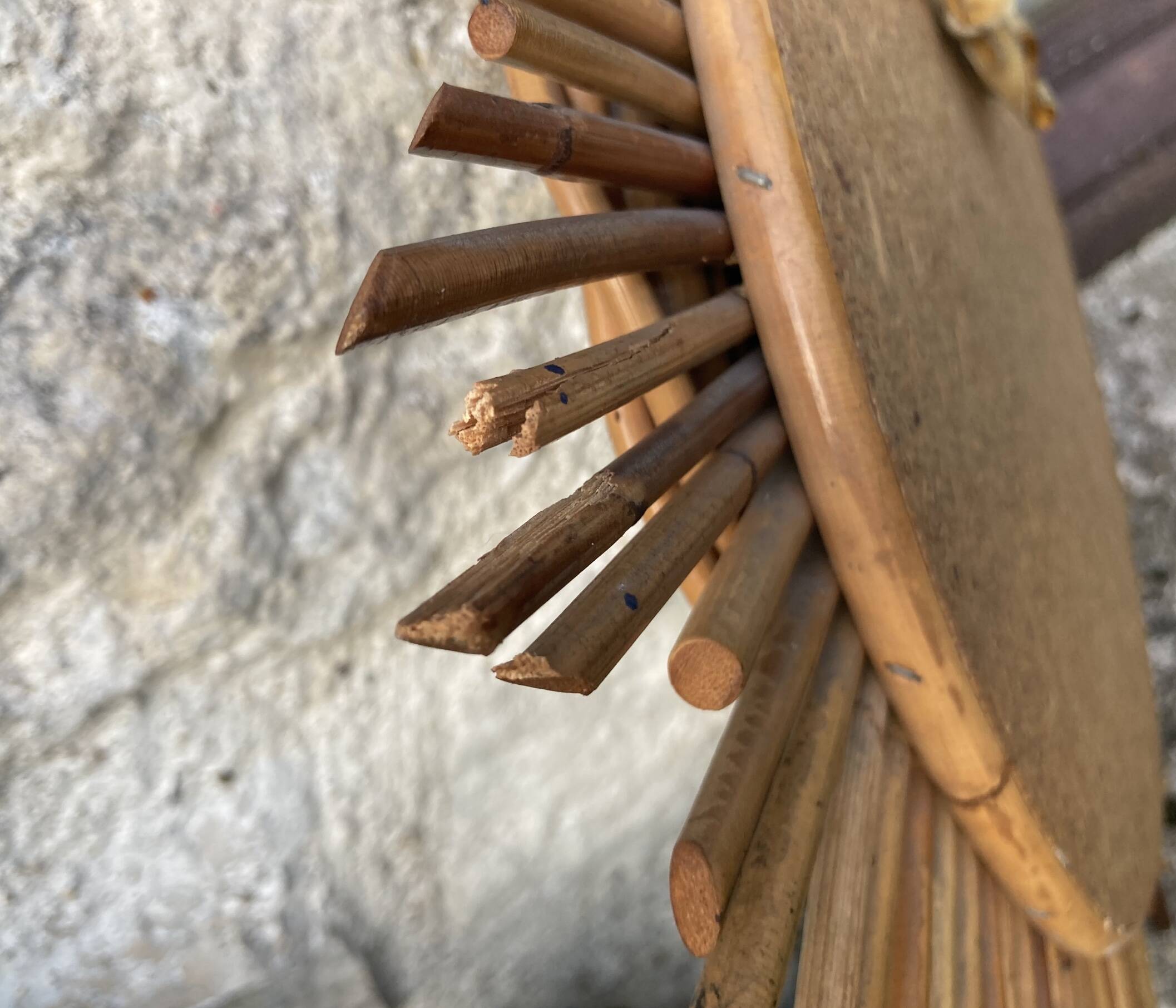 Vintage rattan sun mirror