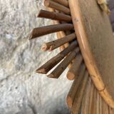 Vintage rattan sun mirror