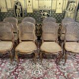 Suite of 8 Louis XV style chairs in canning