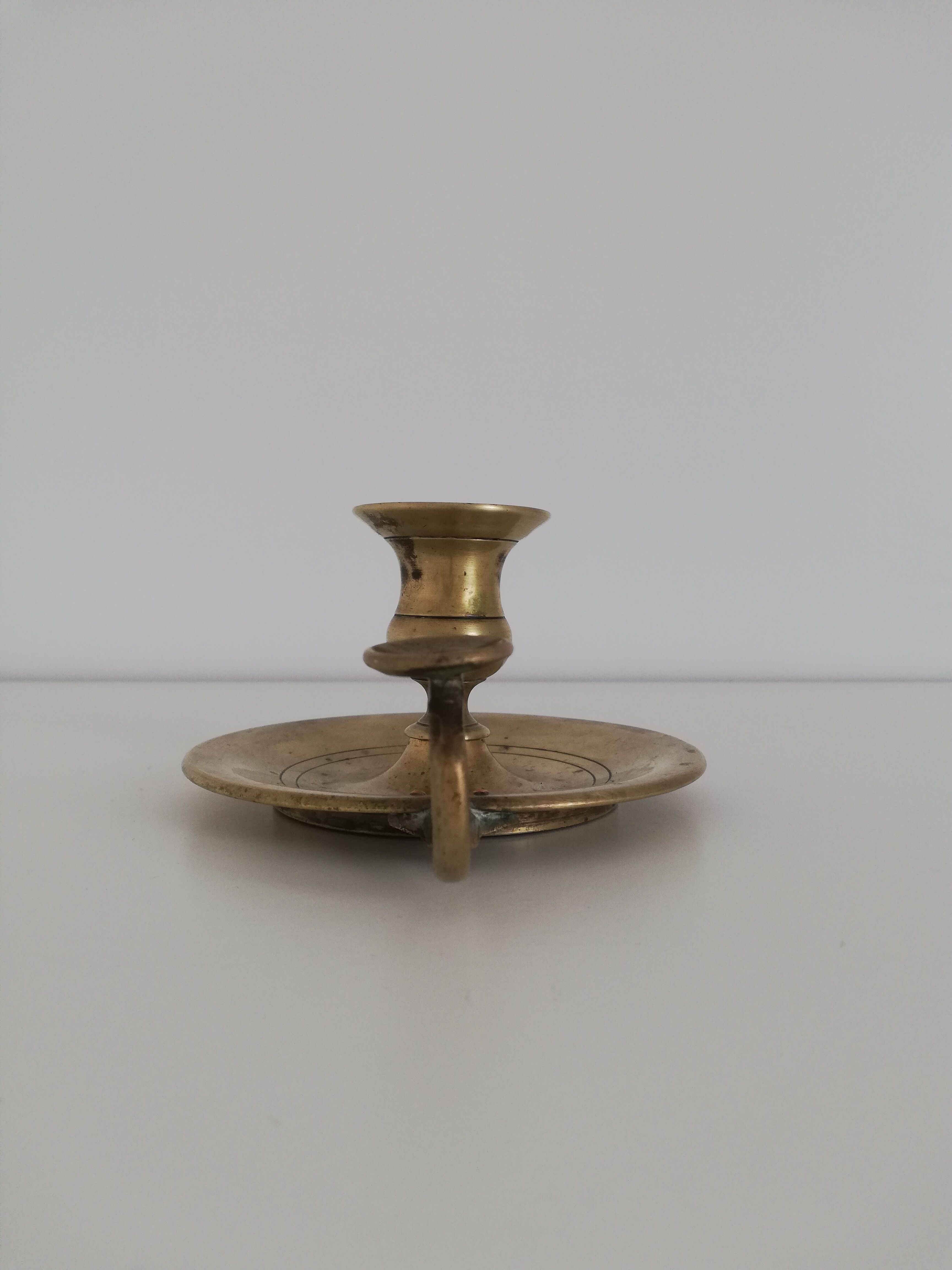 Vintage brass chamber candle holder