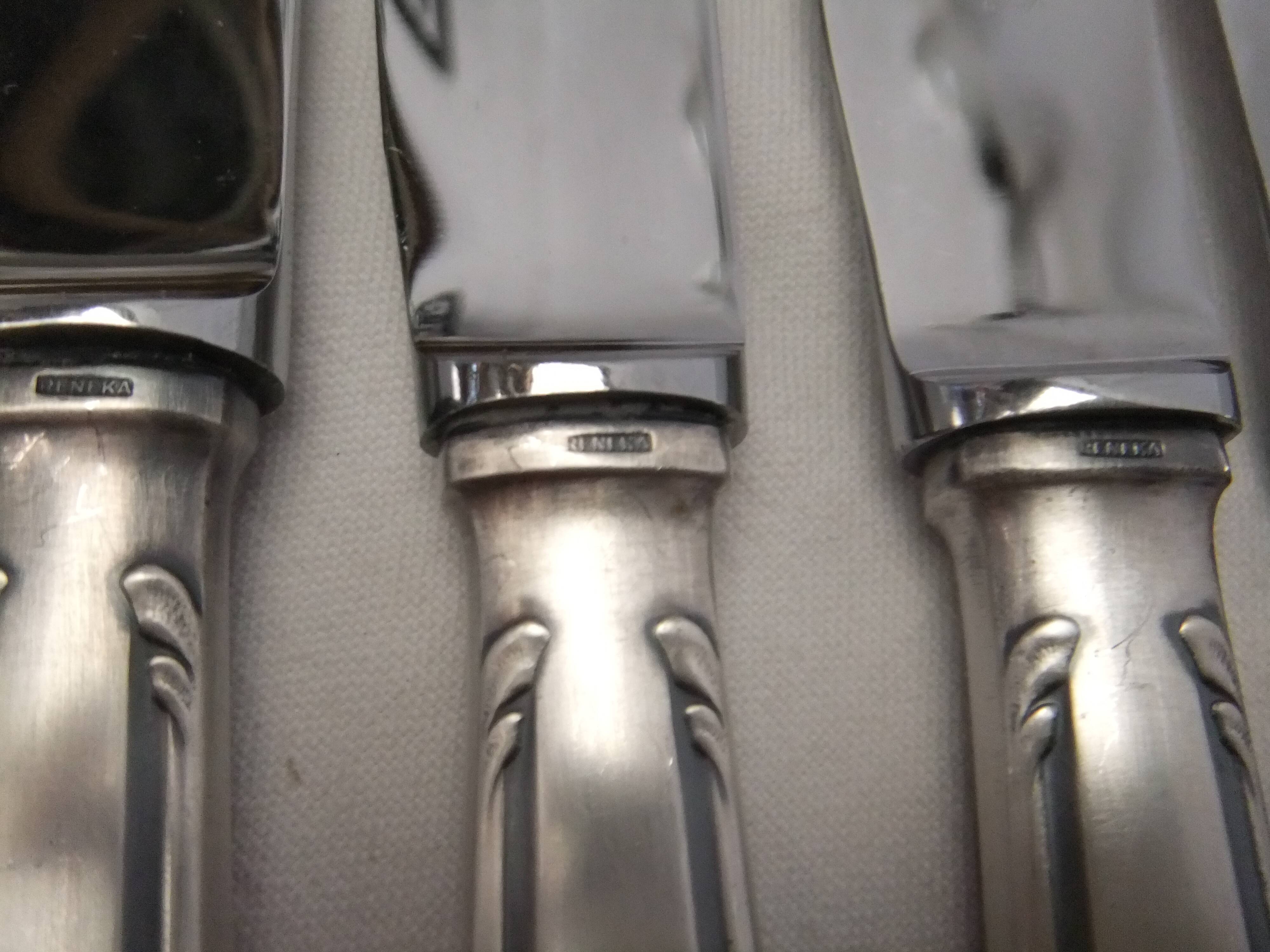 Reneka silver metal knives stainless steel blade filet service cutlery