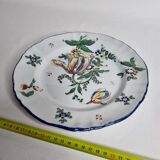 Ancient plate in earthenware of Moustiers 18th, 19th