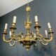 Important bronze chiseled chandelier in Louis XVI style with 8 light arms by Lucien Gau.