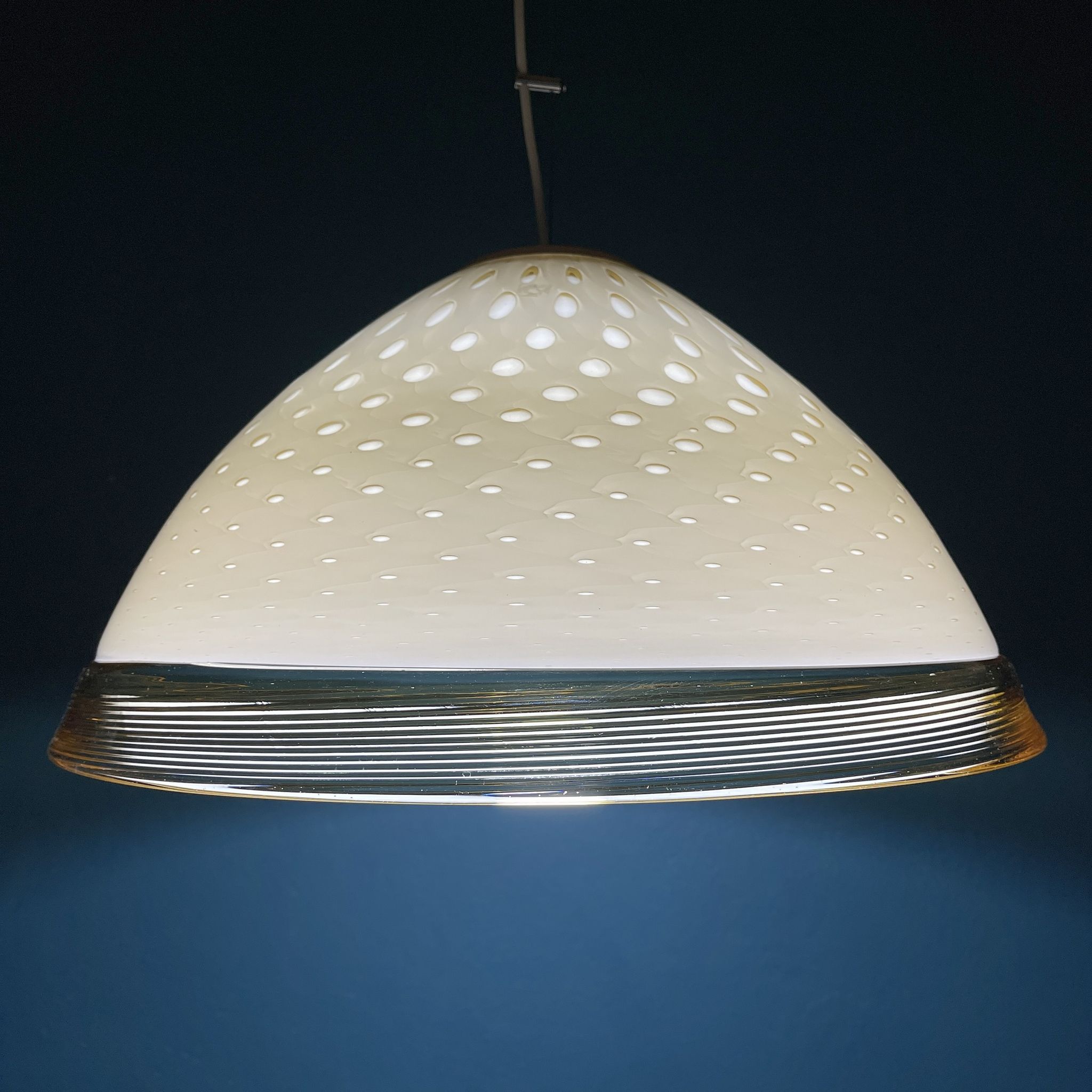 Yellow murano glass pendant lamp Vetri Murano Venezia Italy 1970s