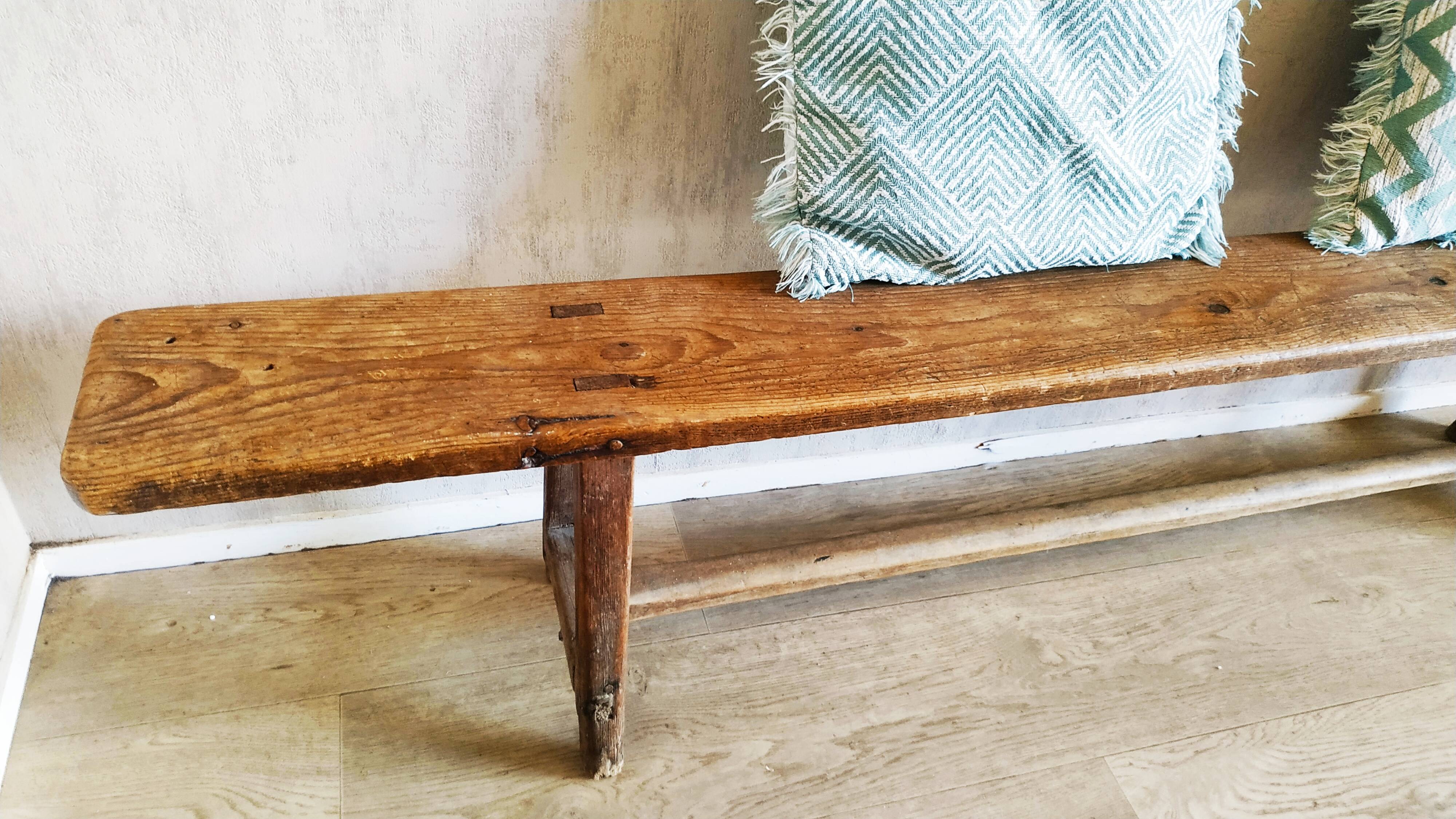 Wooden school bench 19th