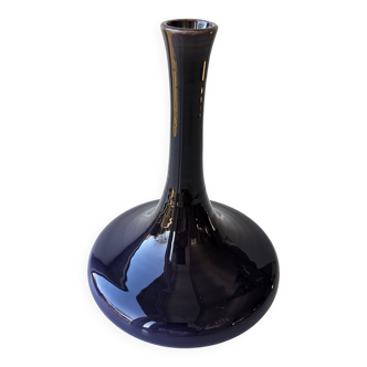 Magnificent mauve ceramic soliflore vase signed Marius Musarra (Vallaur).