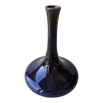 Magnifique Vase soliflore en céramique mauve Signée Marius Musarra (Vallaur