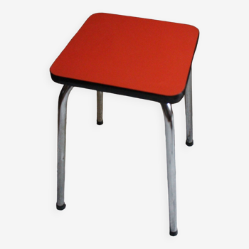 Tabouret formica rouge vintage