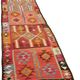 Turkish Handwoven Vintage Herki Kilim 92 cm x 365 cm